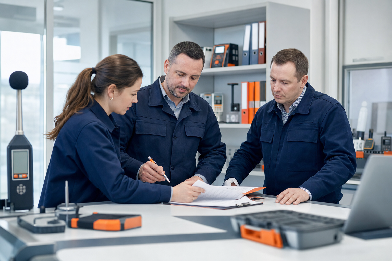 Company team and laboratory